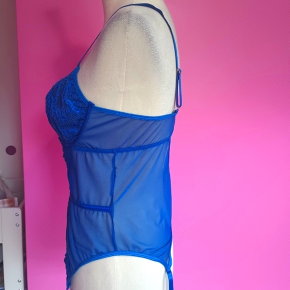 Royal Blue Sexy Lace Corset Bodice (Size XL) - Picture 4 of 9